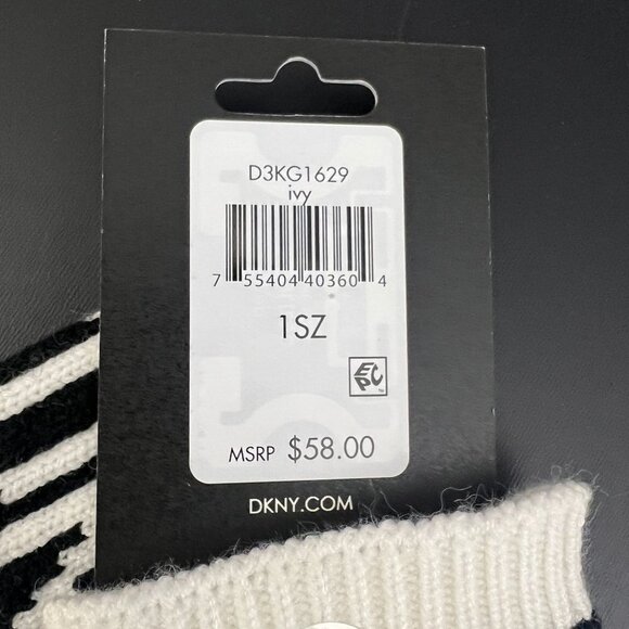 DKNY Women's Ivy Winter Gloves White Logo Gloves Size 0S Touch Screen Texting - Picture 3 of 10